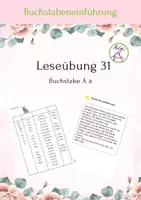 Vorschau - Stundenentwürfe - Leseübung 31 für die erste Klasse zum Buchstaben Ä ä - Deckblatt