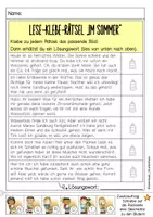 Vorschau - Arbeitsblätter - Sommer Leserätsel - Seite 1