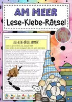 Vorschau - Arbeitsblätter - Leserätsel: Lese-Klebe-Rätsel am Meer - Deckblatt