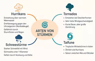 Vorschau - Arbeitsblätter - Lernposter + Arbeitsblätter zum Thema "Wie lassen sich Stürme wie Hurrikans, Tornados und Taifune unterscheiden?" + Lösung & MP3 + Mindmaps + Infografiken - Seite 3