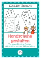 Vorschau - Mal- und Bastelvorlagen - Handschuhe gestalten. Fensterdekoration. Klassenzimmer dekorieren. Gestaltungsaufgabe - Deckblatt