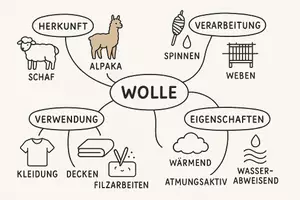 Vorschau - Arbeitsblätter - Lernposter + AB mit Fragen zum Thema "Wolle" + Lösungsblatt + Mindmap + Infografik - Seite 3