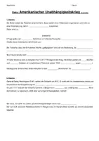 Vorschau - Arbeitsblätter - Amerikanischer Unabhängigkeitskrieg Doku-Analyse - Deckblatt