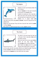 Vorschau - Stationenlernen - Reading + Listening: Info Cards Sea Animals - Seite 1