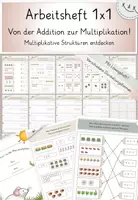 Vorschau - Unterrichtsreihen - Einführung 1x1: Übungsheft: Zusammenhang von Addition und Multiplikation, Malaufgaben entdecken, Mit Lösungsheft! - Deckblatt
