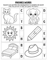 Aperçu - Feuilles d'exercices - Say-It & Spell-It Phonics Word Builder. - Page 1