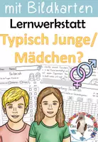 Vorschau - Unterrichtsreihen - Sexualerziehung - Typisch Junge, typisch Mädchen ? Lernwerkstatt mit Bildkarten - Deckblatt