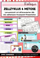 Vorschau - Stationenlernen - Mitose / Zellzyklus - editierbare PPT - Lerntheke, SOL, differenzierte ABs - Deckblatt