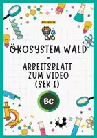 Vorschau - Arbeitsblätter - Ökosystem Wald – Arbeitsblatt zum Video (Sek I, mit Lösung) - Deckblatt