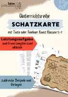 Vorschau - Unterrichtsreihen - Schatzkarte gestalten Kunst Klasse 5 und Klasse 6 - Deckblatt