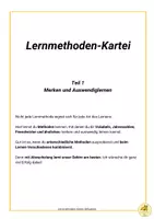 Vorschau - Merkblätter - Lernmethoden-Kartei 1 gehirngerecht lernen - Seite 1