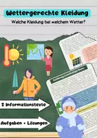 Vorschau - Arbeitsblätter - Wettergerechte Kleidung: Bei welchem Wetter was tragen? - Deckblatt