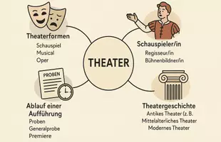 Vorschau - Arbeitsblätter - Lernposter + Arbeitsblatt "Theater" + Onlineübung & MP3 + Mindmap + Infografik - Seite 3
