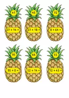 Vorschau - Spiele - Mathe-Puzzle: Ananas-Zuordnungsspiel – Additionen bis 100 - Seite 3