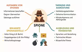 Vorschau - Arbeitsblätter - AB mit Fragen zum Thema "Spione" + Lösungsblatt + Mindmap + Infografik - Seite 2