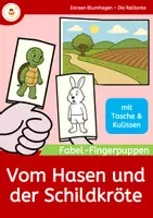 Vorschau - Mal- und Bastelvorlagen - Fabel vom Hasen und der Schildkröte – Fingerpuppen mit Kulisse & Tasche - Deckblatt