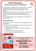 Vorschau - Mal- und Bastelvorlagen - Fabel vom Hasen und der Schildkröte – Fingerpuppen mit Kulisse & Tasche - Seite 1
