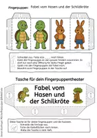 Vorschau - Mal- und Bastelvorlagen - Fabel vom Hasen und der Schildkröte – Fingerpuppen mit Kulisse & Tasche - Seite 2