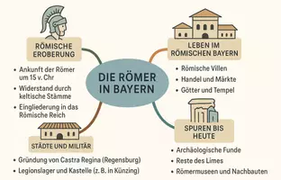 Vorschau - Arbeitsblätter - AB mit Fragen zum Thema "Die Römer in Bayern" + Lösungsblatt + Mindmap + Infografik - Seite 2
