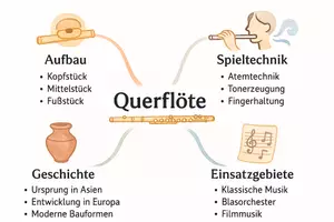 Vorschau - Arbeitsblätter - Lernposter + AB mit Fragen zum Thema "Querflöte" + Lösungsblatt + Mindmap + Infografik - Seite 3