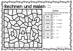 Vorschau - Arbeitsblätter - Rechen-Mal-Blätter - Division (Vatertag) - Seite 3