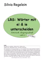 Vorschau - Arbeitsblätter - LRS: Wörter mit ei & ie unterscheiden LA, ab 2 - Deckblatt
