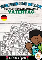 Aperçu - Feuilles d'exercices - Rechen-Mal-Blätter - Subtraktion ZR 10 (Vatertag) Fête des pères Soustraction Mathématiques Allemand - Page de couverture