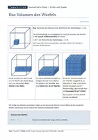 Vorschau - Arbeitsblätter - Würfel und Quader - Volumen - Seite 1