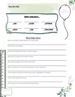 Vorschau - Anderer Materialtyp - Kennenlernen-Interview/Steckbrief/Geburtstagsinterview - Version Blatt - Deckblatt