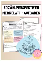 Vorschau - Arbeitsblätter - Erzählperspektiven (Kurzgeschichte): Merkblatt + Aufgaben + Lösungen - Deckblatt