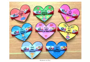 Vorschau - Mal- und Bastelvorlagen - Schnelles Geschenk zum Vatertag: Schokoriegel-Herz - Seite 2
