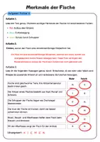 Vorschau - Arbeitsblätter - Merkmale der Fische - Partnerinterview | Unterrichtsreihe "Wirbeltiere", Biologie Klasse 5./6. - Seite 1