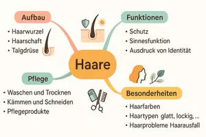 Vorschau - Arbeitsblätter - Lernposter + AB mit Fragen zum Thema "Haare" + Lösungsblatt + Mindmap + Infografik - Seite 3