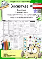 Vorschau - Anderer Materialtyp - Buchstabenmappe V – Buchstabe V lesen & schreiben lernen | Karibu 1 | österreichische Fibelschrift | Klasse 1 - Deckblatt