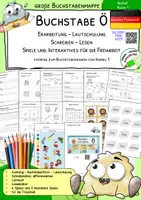 Vorschau - Stationenlernen - Buchstabenmappe Ö – Buchstabe Ö lesen & schreiben lernen | Karibu 1 (2016) | Deutsche Fibelschrift | Klasse 1 - Deckblatt