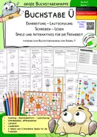 Vorschau - Arbeitsblätter - Buchstabenmappe Ü – Buchstabe Ü lesen & schreiben lernen | Karibu 1 (2016) | Deutsche Fibelschrift | Klasse 1 - Deckblatt