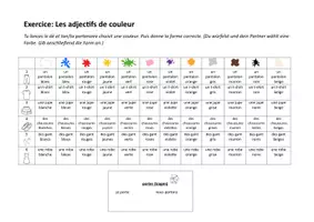 Vorschau - Arbeitsblätter - Les adjectifs de couleur - Würfelübung - Seite 2