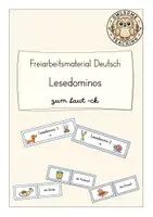 Vorschau - Spiele - Freiarbeitsmaterial Deutsch: Lesedominos zum Laut -ck (Kl. 1/2) - Deckblatt