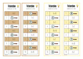 Vorschau - Aufgabenkarten - Partnerrechnen Einmaleins - 2er, 5er und 10er Reihe - Seite 3