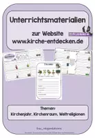 Vorschau - Arbeitsblätter - Religion: Arbeitsblätter Kirchenraum - Kirchenjahr - Weltreligionen (www.kirche-entdecken.de) - Deckblatt