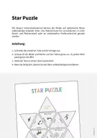 Vorschau - Mal- und Bastelvorlagen - Arctic and Antarctic: Star Puzzle (Englisch) - Seite 1