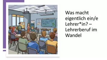 Vorschau - Präsentationen/Tafelbilder - Was macht ein Lehrer eigentlich? | Was macht eine Lehrerin eigentlich? Präsentation zur Lehrerrolle im historischen Vergleich - Deckblatt