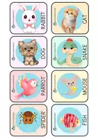 Vista previa - Juegos / Gamificación - Tarjetas de animales en inglés 🐶🦁🦓 - página 2