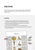 Vorschau - Stationenlernen - Toys: Clip Cards / Klammerkarten (Englisch) - Seite 1
