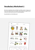 Vorschau - Arbeitsblätter - Toys: Vocabulary Worksheet 1 (Englisch) - Seite 1