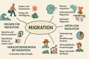 Vorschau - Arbeitsblätter - Lernposter + AB mit Fragen zum Thema "Migration" + Lösungsblatt + Mindmap + Infografik - Seite 3