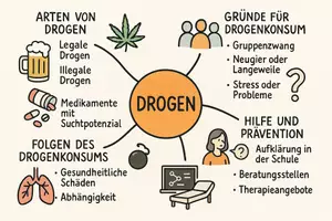 Vorschau - Arbeitsblätter - Lernposter + AB mit Fragen zum Thema "Drogen" + Lösungsblatt + Mindmap + Infografik - Seite 3