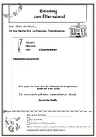Vorschau - Anderer Materialtyp - Vorlage Einladung zum Elternabend - Deckblatt
