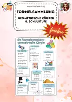 Vorschau - Fördermaterial/Inklusion - FREEBIE: Formelsammlung Körper 8. Schulstufe - Deckblatt