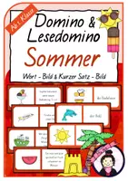 Vorschau - Stationenlernen - Domino & Lesedomino SOMMER - Deckblatt